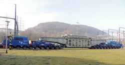 Self-propelled transporters like this one, which can be piloted from cabins at both ends, will be used to transport ITER loads along the Itinerary beginning in 2014. Courtesy DAHER. (Click to view larger version...)